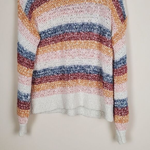Madewell Baez Multicolor Stripe Pullover Sweater - Picture 3 of 6